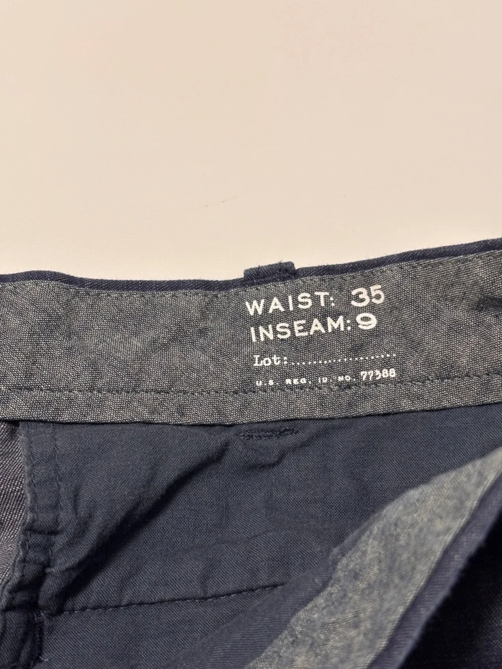 Mens Navy J.Crew Chino Short with Boat Helm Embroidery Size 35